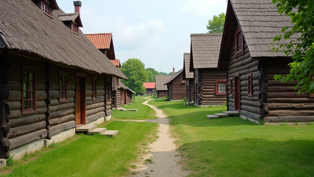 Authentic Latvian traditional farmstead architecture showcasing heritage craftsmanship